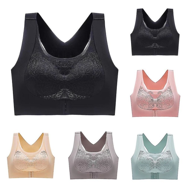 Naisten Saumaton Kauneus Selkä Alusvaatteet Urheiluliivit Seksikäs Push Up Bralette Alusvaatteet Jooga Liivit XL Musta XL Black