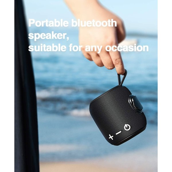 Bærbar Bluetooth-høyttaler, 360 HD-surroundlyd og rik stereobass 24-timers spilletid utendørs hjemme og fest, svart