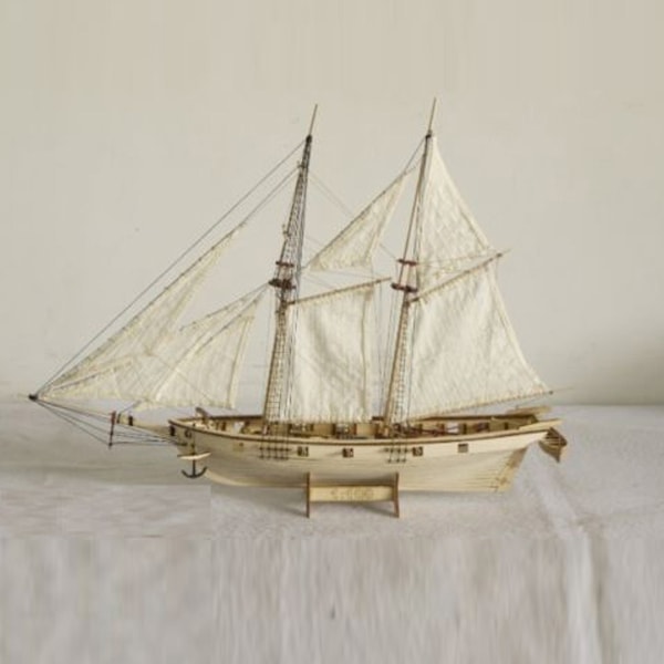 1 Set Monteringsbyggsatser Skeppsmodell Trä Segelbåt Leksaker Segelmodell Monterad Träsats Trähantverk