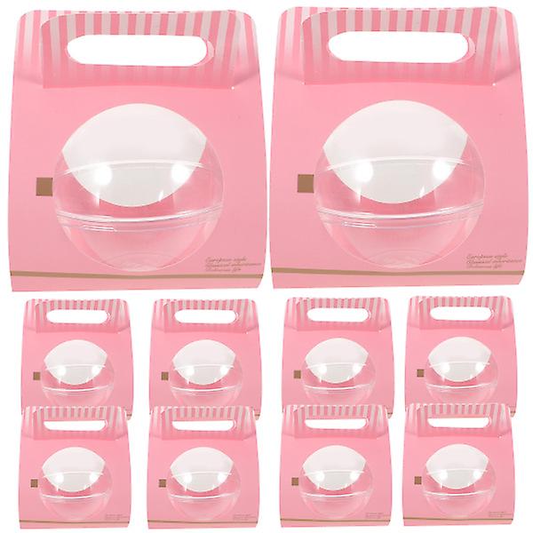 10 st Cupcakesaskar Papperskakburkar Klar Kakask Muffin Presentask Festfavoritask Mousseemballage Pink 15x15cm