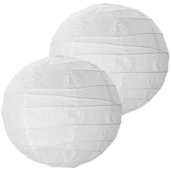 2 stk. Udendørs Lanterne Hængende Lampe Skærm Papir Lanterne Lampskærm Bordlampe Skærm Vægskærm Badeværelse Lys Skærm Hvid 40CM White 40CM