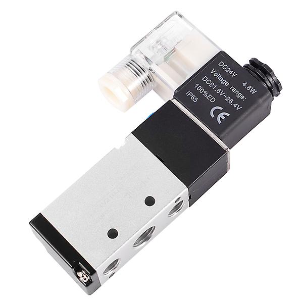 Solenoid DC24V Enkelt Spol Pilotstyret Elektrisk 2 Positioner 5 Vejs Sort 12X6.6X2.2CM Black 12X6.6X2.2CM