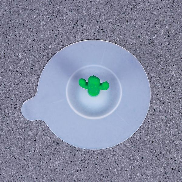 Luova elintarvikelaatuinen silikoninen kupin kansi, kaktusjuoman kansi kuumille ja kylmille juomille, mukeille, viinilasille, kulhoille (kolme lehteä, tummanvihreä) Vihreä Green