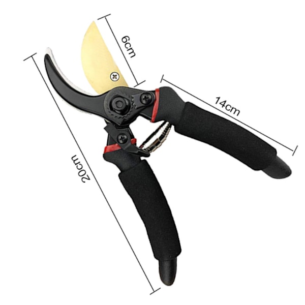 Hagesaks, Beskjæringssaks, Grennsaks, med Sikkerhetslås, Ergonomisk Håndtak