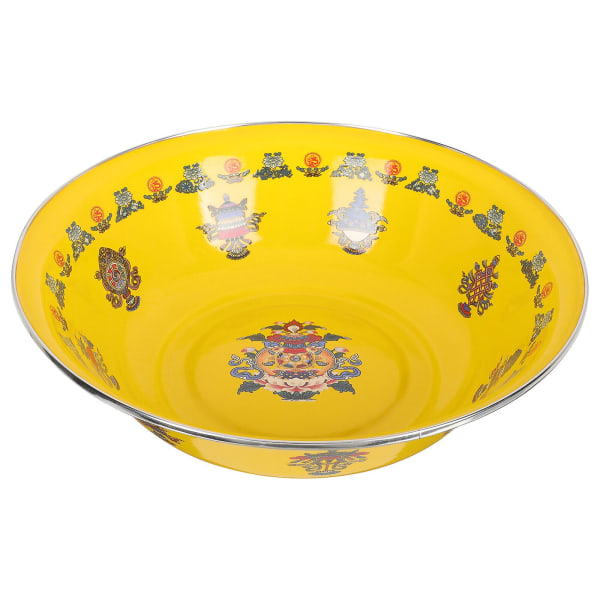 Stor Keramisk Blanda Skål Förvaring Bassäng Vintage Blanda Skål Antik Blanda Skålar Kan Pitcher Bassäng Ename Yellow 30x30cm