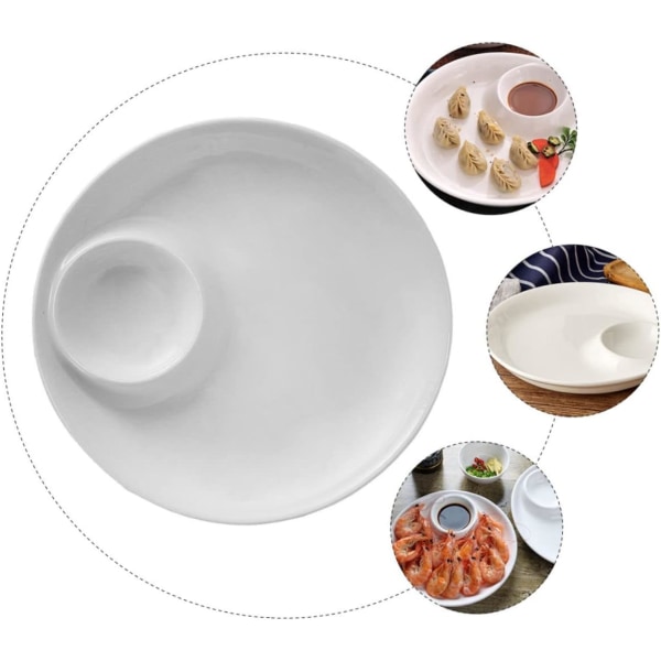 Dip Serveringsset Delad Serveringsbricka Appetitfavoriter och Ostserveringsfat Fackbricka för Påsk, Jul, Snacks - 20,1 cm