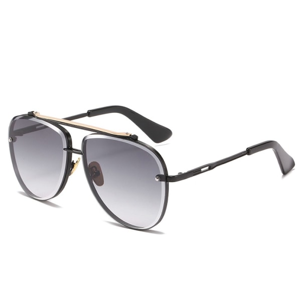 5st Steampunk solglasögon för män Polariserad dubbelbro Retro rund tjock ram Solglasögon-Designer metallbåge för kvinnor män