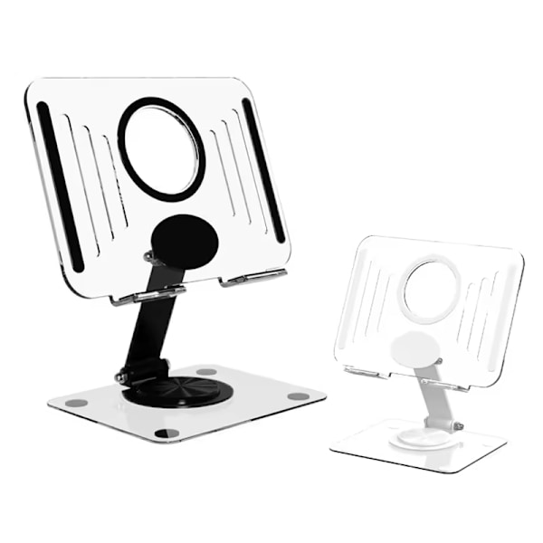 Ny Design Akryl Tablettholder 360 Rotasjon Bærbar Telefonholder Sammenleggbar Justerbar Holder_xrzi White