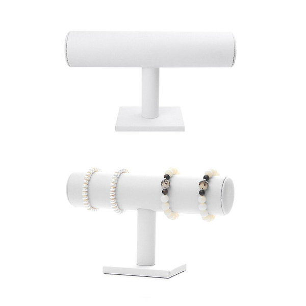 Halsbandsställ Halsbandsdisplayställ T-formad Armbandställ Armbandsdisplayorganisatör Ör White 23X7cm
