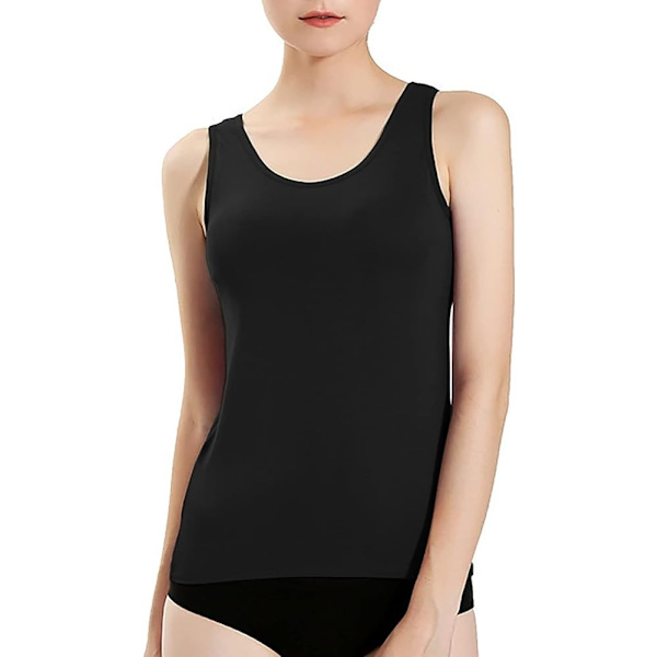 Termisk Tanktop til Kvinder Fleece Cami Skjorte Ærmeløs Camisole Base Layer Sømløs Varmt Vest Scoop Hals