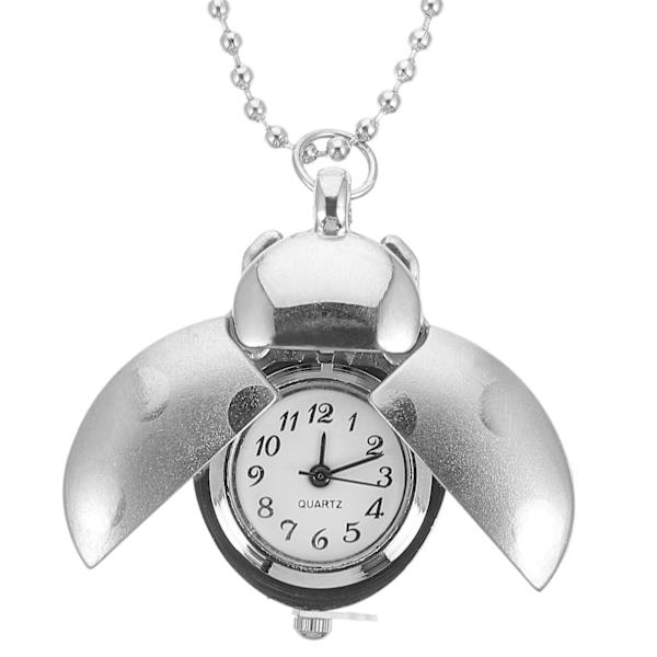 1 stk Lommeur med Bille Design Skinnende Lommeur Delikat Lommeur Sølv 32X1X0.5CM Silver 32X1X0.5CM