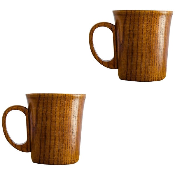 3 st Träkoppar för Kaffe, Te, Mjölk, Vintage Tandborsthållare, Koppar för Hem, Kontor, Badrum 2 st 2pcs