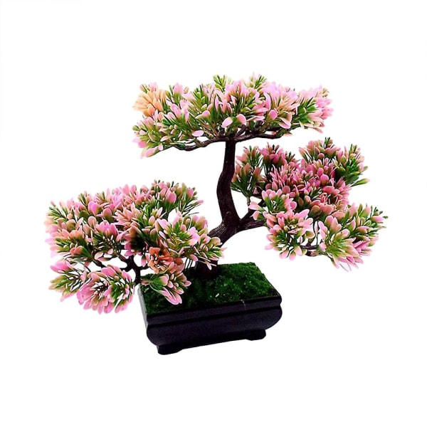 Konstgjord välkomnande tallbonsai Miniatyrsimuleringsväxt Heminredning (rosa)Rosa Pink