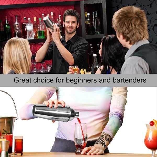 24oz Cocktail Shaker Bar Set - Ammattimainen Margarita Mixer Drink Shaker ja Measuring Jigger & Mixing Spoon Set - Professional St