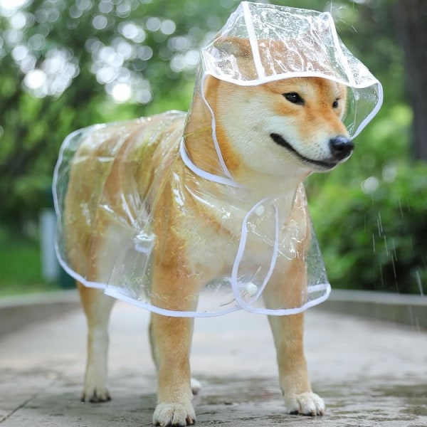 Läpinäkyvät lemmikkieläinten sadevaatteet vedenpitävät pentujen sadetakkivaatteet koirille 1kpl (L)