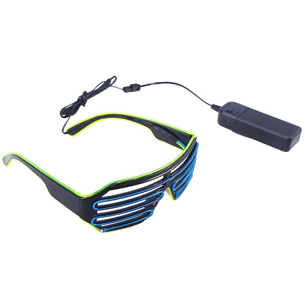 Glow Sunglass Led Kylmävalo Emitting Lasit Flash Lelut Joulujuhliin Kirkkaat Lasit Valokuva Tarvikkeet (suljin Standard, Vihreä Laatikko, Sininen Peili, ilman