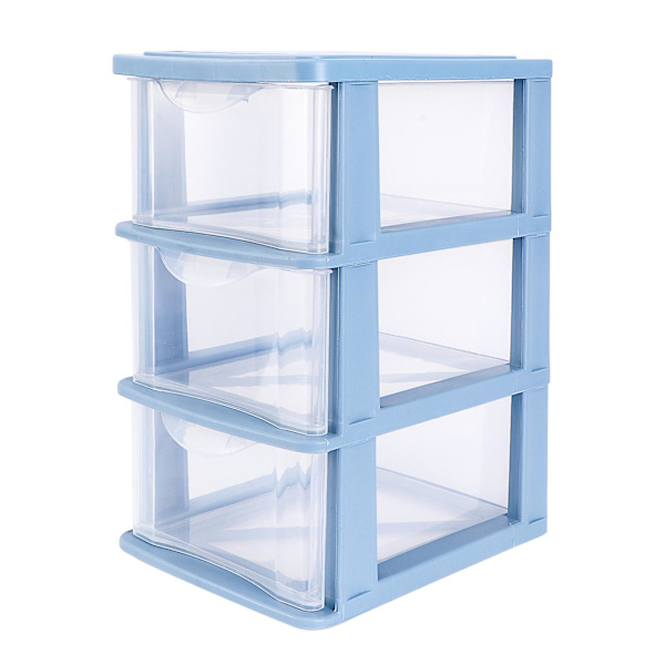 1 stk Skrivebords Opbevaringsboks Skuffe Type Diverse Holder Transparent Kosmetikboks Blå 23X17.5CM Blue 23X17.5CM
