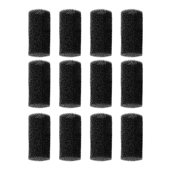 12 stk. Akvarieforfilter Svamp Rullepatron Udskiftningsfiltre til Akvarium (22 mm) Sort Black