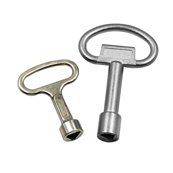 Mätarlåda Nyckel Metall Triangulär nyckel Gaslåda Nyckeltriangel, triangulär hylsnyckel för gasvatten Elektrisk mätarlåda (2st, silver)