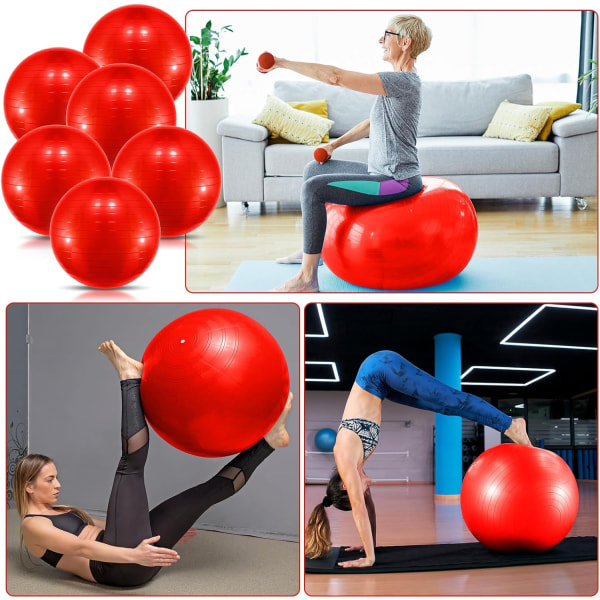 Yogaboll, Övningsboll i PVC, Stabilitet, Balans, Yogabollstol, Snabbpump för Fysisk Träning, Graviditet, Hem, Kontor, Gym