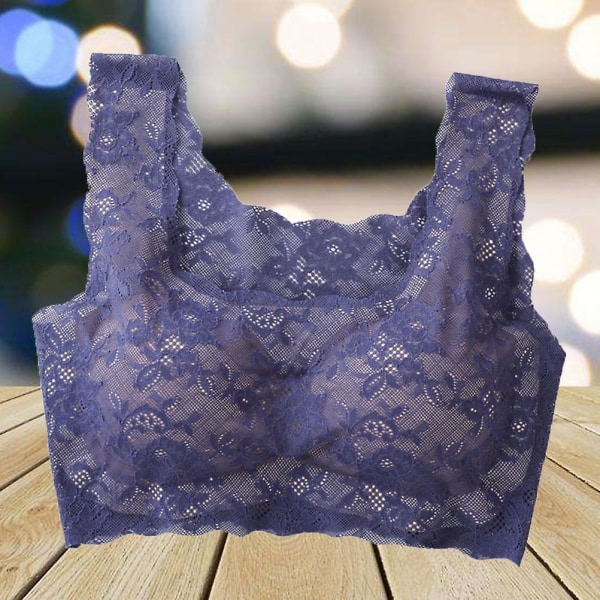 Japanilainen tyyli Saumaton Yksikokoinen Rintaliivi Seksikäs Pitsi Rintaliivi Alusvaatteet Naisille Koko Xl (sininen)SininenXL Blue XL