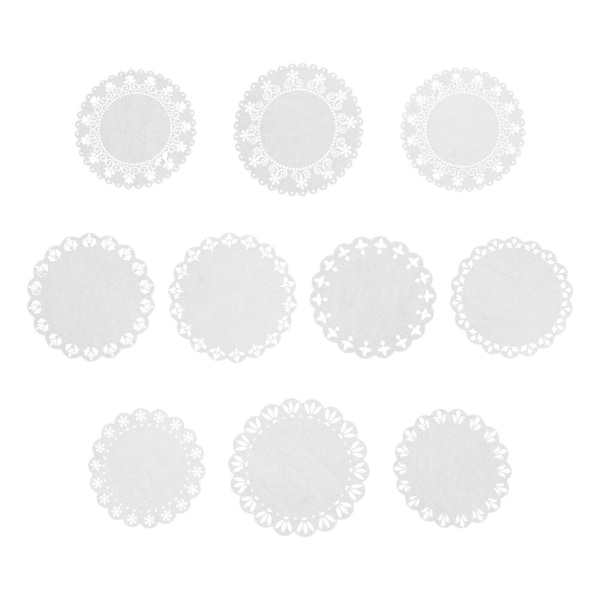 Rund vit bordsduk Spetsbordsdukar Dekorativa klistermärken Scrapbooking Scrapbook Cutting Dies La White 0.01X10X10CM