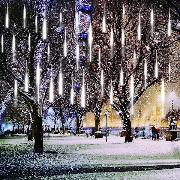 Meteorivalot, Lumihiutalevalot, 10 Kierteistä Putkea, 280 Led-Lumihiutalevaloa Joulukuuseen, Puutarhaan, Juhliin, Hääkoristeluun