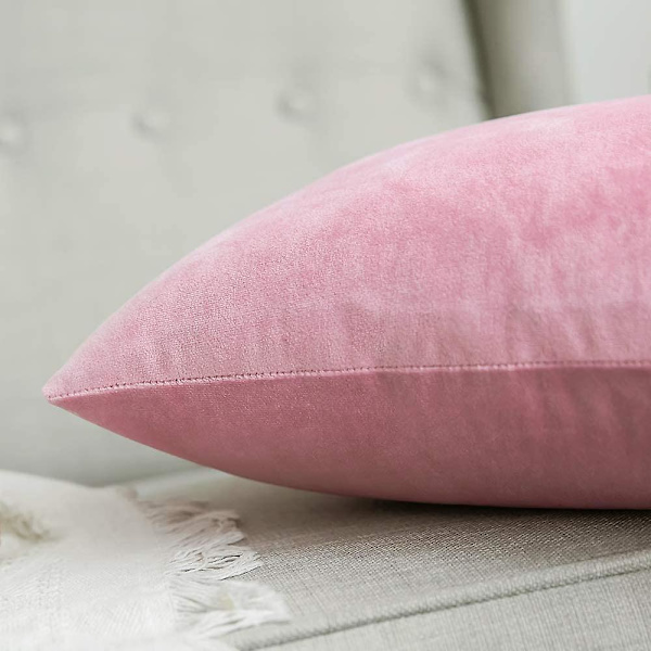 Set med 2 Sammetskuddfodral Dekorativa Soffa Kuddfodral Super Mjukt Mjukt Bekvämt Dekoration Hem Vardagsrum Sovrum För Soffa 65x65cm Ljus B
