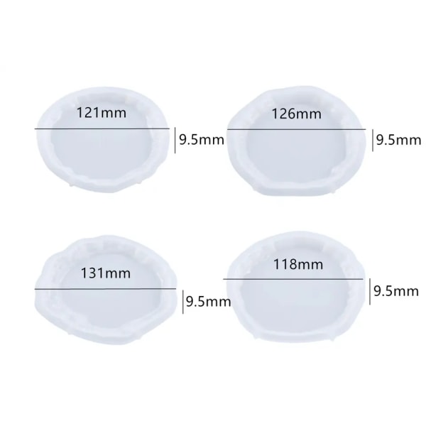 5 stk Harpiksbakkeforme og Harpikskværnform til Kværning og Opbevaring, Store Harpiksforme Silikonforme til Harpiks, DIY Harpiks Epoxy Kit