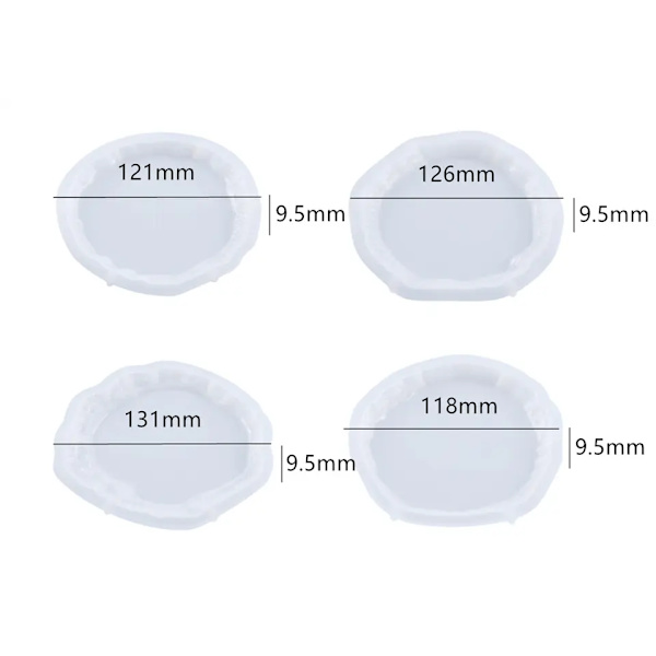 5 stk Harpiksbrettformer og Harpikskværnform til Kværning og Opbevaring, Store Harpiksformer Silikonformer til Harpiks, DIY Harpiks Epoxy Kit