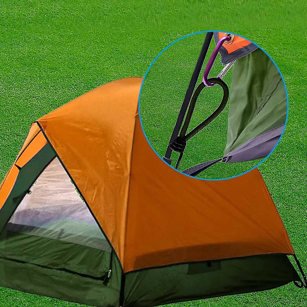 Tarp-krok, strikk med kroker, 25 stk Tarp-spenningskrok, Tarp-spenner svart gummispenner