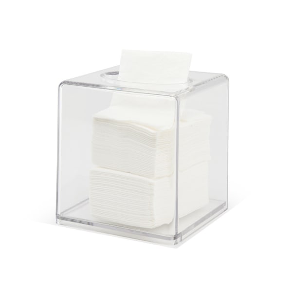 Akryl Vevboks Deksel 5.1x5.1x5.4'' Klar Vevholder Serviettdispenser for Hjem Kontor Restaurant-Klar