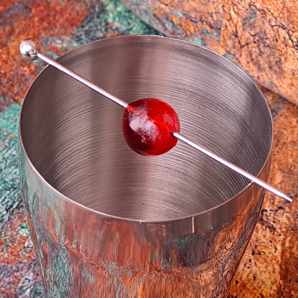 Cocktailplukke, flerfarvede frugttandstikkere i rustfrit stål, genanvendelige metalmartini-spyd Olivendrikkesæt til barfest grillsnacks og