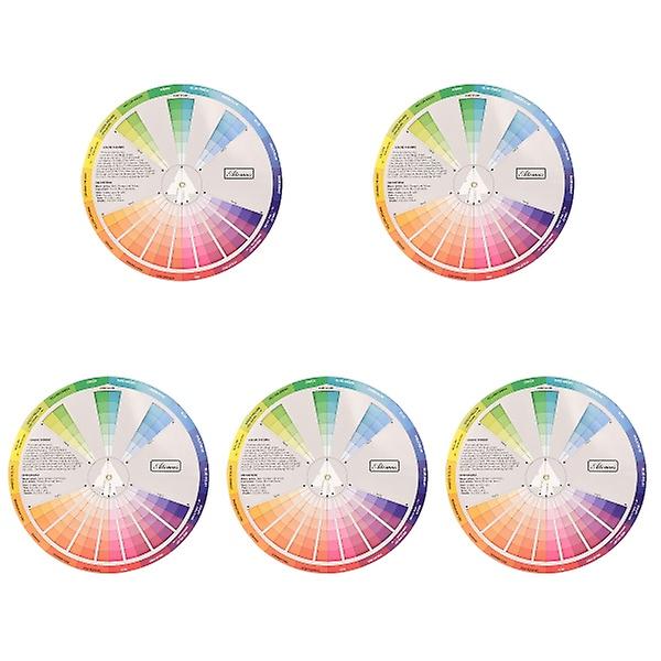 4st Kreativa färghjul Färginlärning Rotationshjul Färgtavla Blandad färgguide Verktyg för 5pcs 23cm
