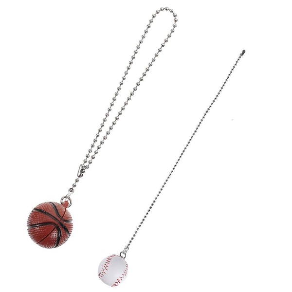 2 stk Vifte Trekkkjede Vedheng Forlengelse Basket Ball Baseball Vifte Perlekjede Trekkkjeder 3.5X3.5X36CM 3.5X3.5X36CM