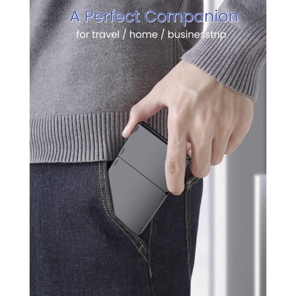 Fällbart Bluetooth-tangentbord, Fällbart bärbart trådlöst tangentbord med pekplatta, Reseficktangentbord Smartphone Tablet & Laptop