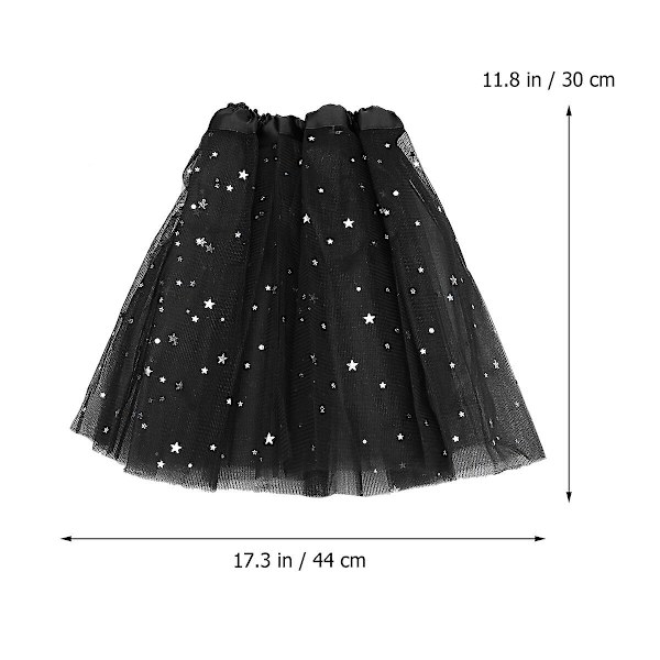 Flickiga Ballet Tutuskirt för Flickor (svart)Svart Black