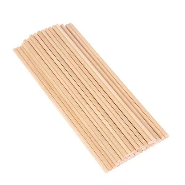 100 stk Træ Runde Dyvler Stænger Håndværk Sticks Til Træbearbejdning Diy Bygning Model Legetøj Modelfremstilling Mate 20*0.5 cm