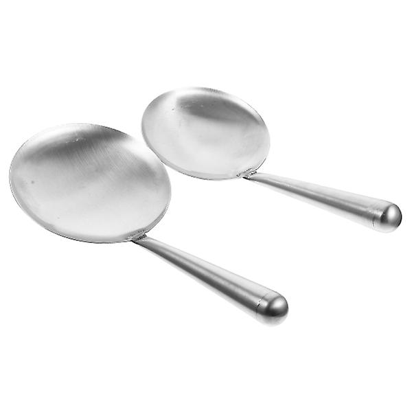 2 st Slev Sked Metall Vattenhink Ris Serveringssked Risspatel Serveringssoppa Sked Matlagning Sp Silver 29X13.4X2CM
