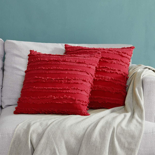 Set med 2 Kuddfodral Bomullsdekoration Kuddfodral med Linnekudde för Soffa Sovrum Vardagsrum Bil 50x50 Cm Svart