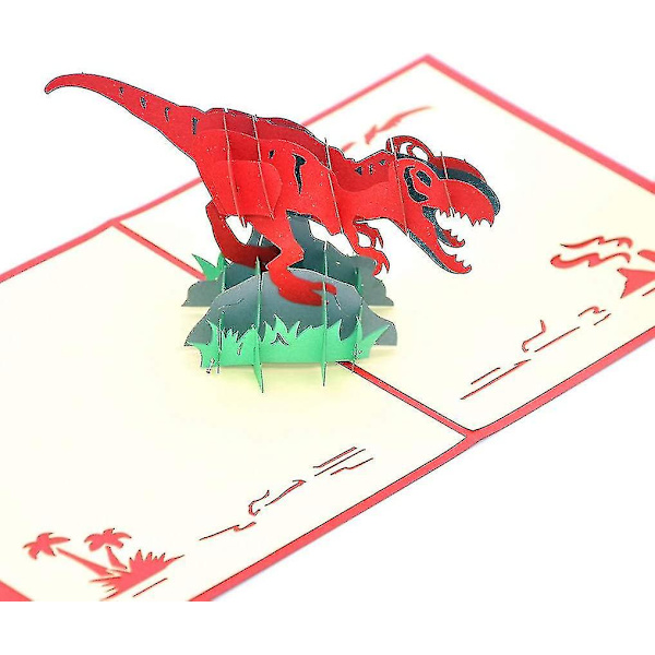 Dinosaur 3D Popup Hilsenskort Blankt Kort Velegnet Til De Fleste Anledninger