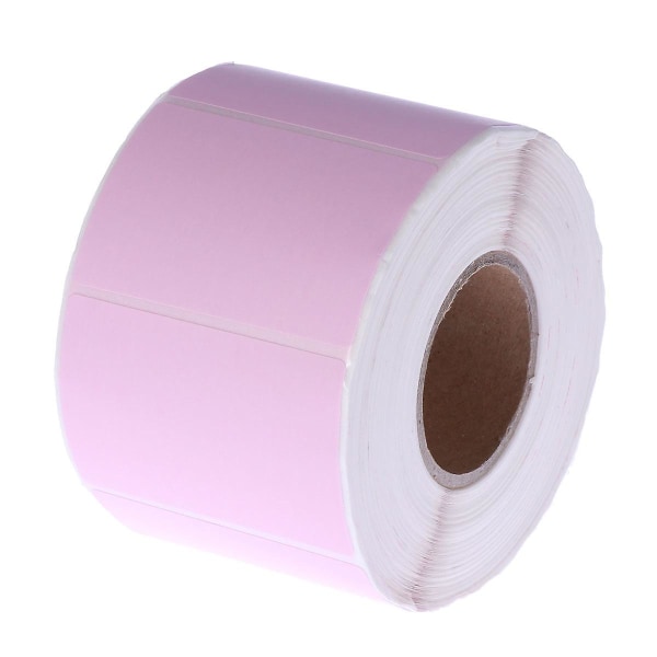 Färgglada etiketter Thermal Skrivare Papper Självhäftande tomma klistermärken för kontorskök Pink