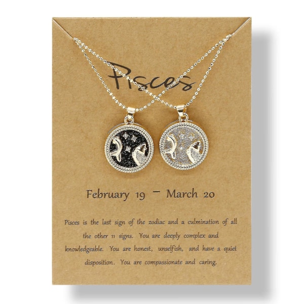 2 st/set Stjärntecken Mynt Kedja Hänge Halsband Födelsedag Par Smycken 3 Väduren 3 Aries