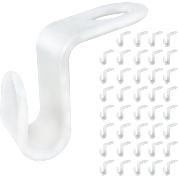 40 Pack Hanger Connector Hooks, Mini Plastic Hanger Hooks, Hanger Organizer For Wardrobe Space Saving, White