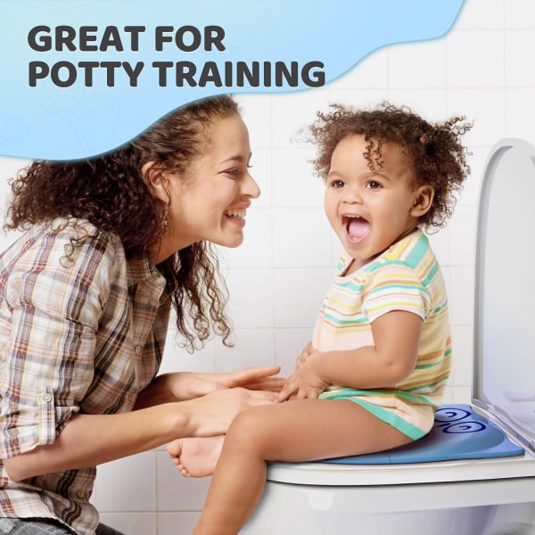 Skridsikret, let fjernet sammenklappeligt rejsepottesæde til småbørn og børn, silikonepude, genanvendeligt bærbart toiletsædebetræk til hjemmet passer til de fleste toiletter