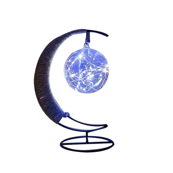 Led Lys Stjerne Epler Glassform Dekor Lys Julepynt Rund Ball USBBlå Blue Round Ball USB