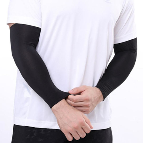 2 Par Kølende Armsleeves Til Mænd & Kvinder, UV-Beskyttende UPF 50, Tatovering Dækning Sort Black