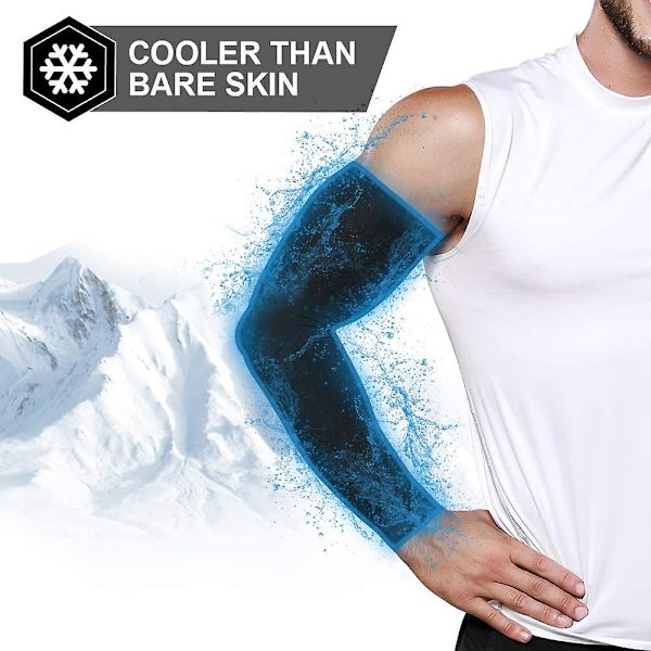 2 Par Solbeskyttende Kølende Armsleeves til Mænd og Kvinder, UPF 50 Armsleeve Sort Black