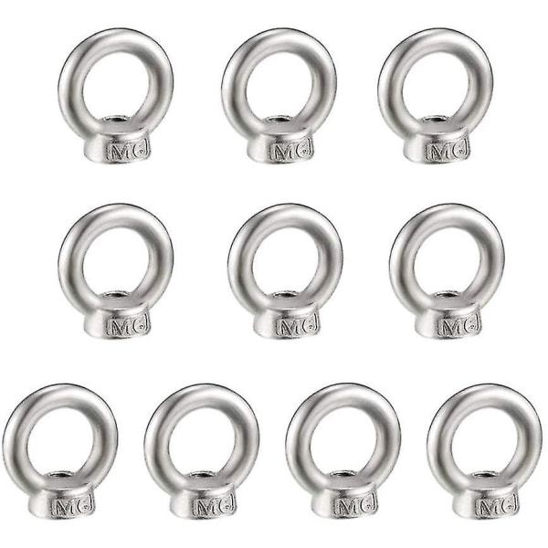 M6 Ringmuttrar - Rostfria gängade ringmuttrar 10 stycken