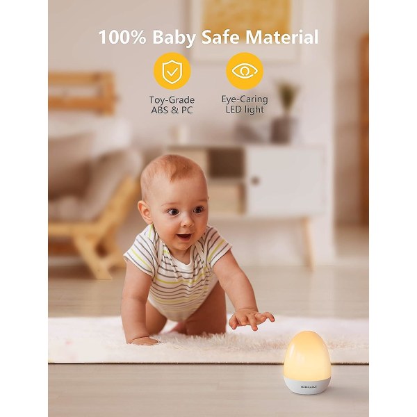 Natlampe til børn, babynatlampe med stabil opladningsbase, dæmpbar natlampe til amning med 1 times timer og berøringskontrol, op til 200 timer